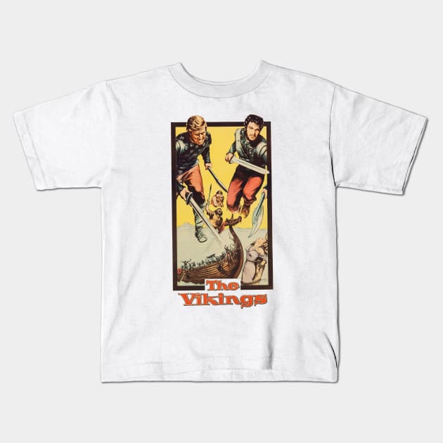 The Vikings Movie Poster Kids T-Shirt by MovieFunTime